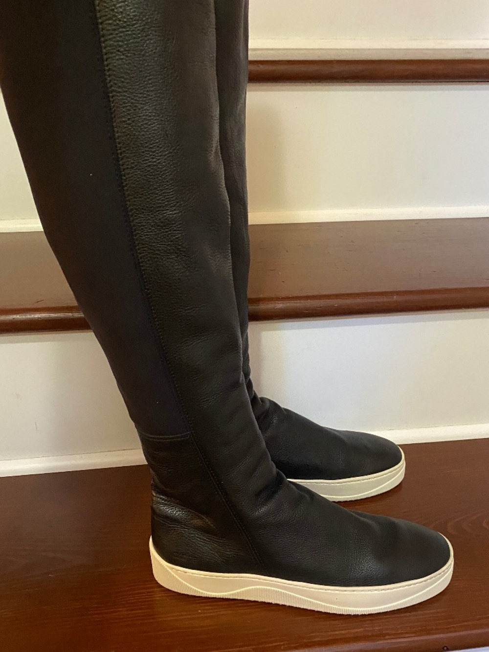 Arche Over The Knee Stretch Leather Boots Natural Latex Sole Style 72622 Size 8